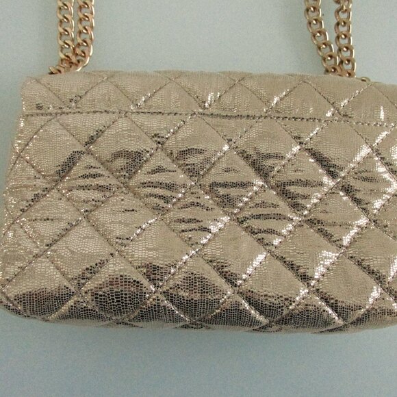 INC International Concepts Gold Metallic Crossbody Handbag - Picture 4 of 7